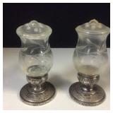 Sterling Silver/Glass Salt & Pepper Shakers
