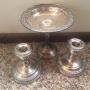 Sterling Silver Dish & Candleholders