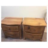 SolidWoodNightstandsWHammeredIronHandles