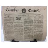 1792 Columbian Centinel Newspaper