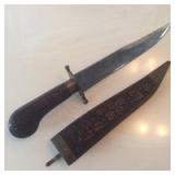 Knife with Carved Sheath