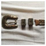 10K Gold Belt Buckle & Keepers
