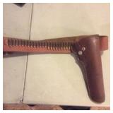 Leather Ammo Belt with Holster