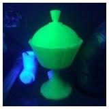 Uranium Glass Candy Dish