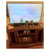 Large Smart TV & Fireplace