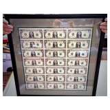 21 Dollar Bills Uncut From Reserve
