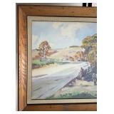 Frank Nelson Wilcox Original Watercolor Painting "Country Road" Signed 1956
