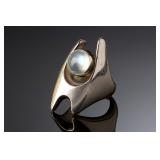 Georg Jensen Henning Koppel #139 Moonstone Ring Sterling Silver Danish Modern