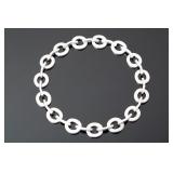 Heavy Taxco Mexico Sterling Silver Modernist Link Choker Necklace 111g