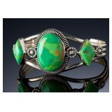 Running Bear Trading Sterling Silver Gaspeite Native American Cuff Bracelet