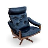 MCM Lied Mbler Norwegian Swivel Lounge Chair and Ottoman
