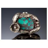 Vintage Navajo Turquoise Silver Ring Sz 4.75 Native American Jewelry 15.47g