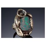 Vintage Navajo Turquoise Silver Ring Sz 4.75 Native American Jewelry 15.47g