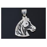 Alonzo Mariano Navajo Sterling Silver Horse Head Pendant 67mm 36g