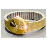 Vintage Lord Elgin Direct Read Chevron Watch 14K Gold Filled Speidel Band