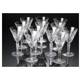 Set of 12 Glenmore Cut Crystal Claret Wine Glasses - Elegant Tableware