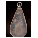 Vintage Navajo Shadowbox Turquoise Silver Pendant, Unsigned Native American