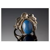 Vintage Native American Sterling Silver Denim Lapis Ring SZ 9 Handcrafted