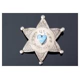 J. Slifka Designs Sterling Silver US Marshal Badge Brooch Pin Pendant