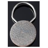 Navajo Style Turquoise Coral Leaf Floral Native American Silver Keychain