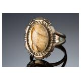 Navajo Wild Horse Magnesite Sterling Silver Ring SZ 7 Native American