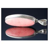 Mexican Modern Sterling Silver Pink Coral Pendant JKI 925