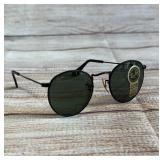 Vintage B&L Ray-Ban W1574 Round Metal Sunglasses 90s Olympics w/ Case