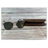 Vintage B&L Ray-Ban W1574 Round Metal Sunglasses 90s Olympics w/ Case