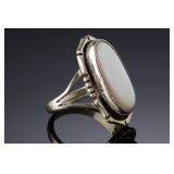 Navajo TF Sterling Silver MOP Ring Sz 6.75 Native American Jewelry