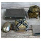 Vintage Decorative Vanity & Trinket Box Lot (11 pcs) - Compacts, Jars, Cases