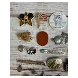 Vintage & Costume Jewelry Lot: Sterling Silver Pins, Pendants, Charms, 50+ Pcs