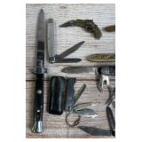 Vintage Mixed Lot 12 Pocket Knives, Automatic Switchblades, Multi-Tool