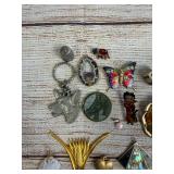 Lot of 50 Vintage Mixed Pins & Pendants - Sterling Silver & Costume Jewelry