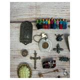 Lot of 25 Assorted Vintage Pins, Pendants & Charms - Sterling Silver & Costume