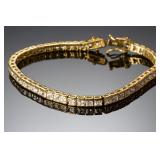 Goldplated Sterling Silver CZ Tennis Bracelet 925 PAJ 7.5in