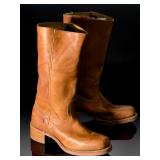Frye Campus 14L Boots Tan Leather Womens Size 10 M Made in USA