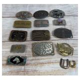 Lot of 15 Vintage & Modern Belt Buckles - Western, Patriotic, Brand, Misc.