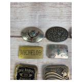 Lot of 15 Vintage & Modern Belt Buckles - Western, Patriotic, Brand, Misc.