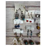 17 Pairs Assorted Earrings Lot: Sterling Silver, Vintage & Fashion Jewelry