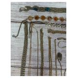 Vintage Assorted Costume Necklaces Lot of 32 - Gold & Silver Tone Chains