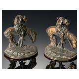 Vintage 1927 End of the Trail Style Bookends Gift House Inc NYC Bronze Clad