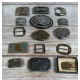 Lot of 14 Assorted Vintage & Themed Belt Buckles - Western, Commemorative