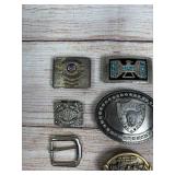 Lot of 14 Assorted Vintage & Themed Belt Buckles - Western, Commemorative