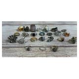 24 Pc Assorted Costume Jewelry Ring Lot Incl. 1 Sterling Silver Ring