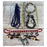 Costume Jewelry Lot: 10+ Assorted Necklaces, Varied Styles, Colors, & Materials