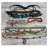 Costume Jewelry Lot of 16 Necklaces, Various Styles & Materials