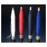 Antique Weaving Loom Bobbins Pirns Yarn Spools Lot of 4 Decorative