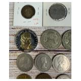 Lot of 38 Mixed Foreign & Novelty Coins Estate Find - World Currency