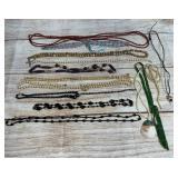 Vintage & Modern Costume Jewelry Lot of 15 Necklaces, Mixed Styles, Worn