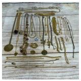 Large Lot of 30 Assorted Costume Necklaces - Chains, Pendants, & Chokers
